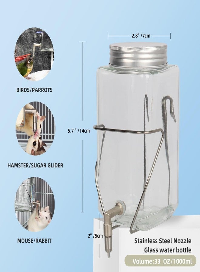HardcorePet Rabbit Water Bottle, Bird Non drip Water Dispenser, Suitable for Guinea Pigs, Totoro, Rats, Hamsters and Other Small Animals(33 oz) - Image 2